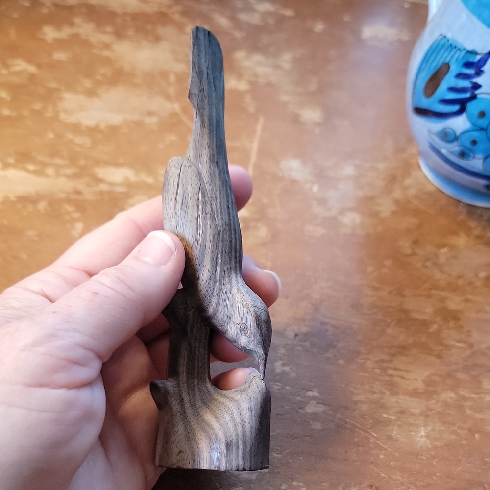 Hand-Carved Wooden Bird Figurine